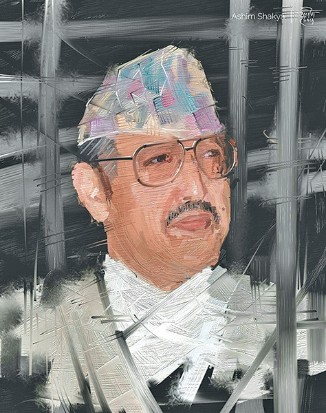 額縁 Late King Birendra Painting A2:No Frame Late King Birendra Painting A2:No Frame King Birendra Late