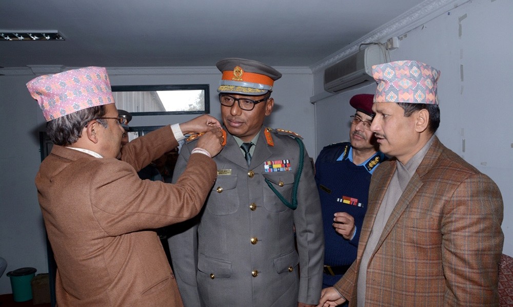 New APF Chief Shrestha conferred insignia