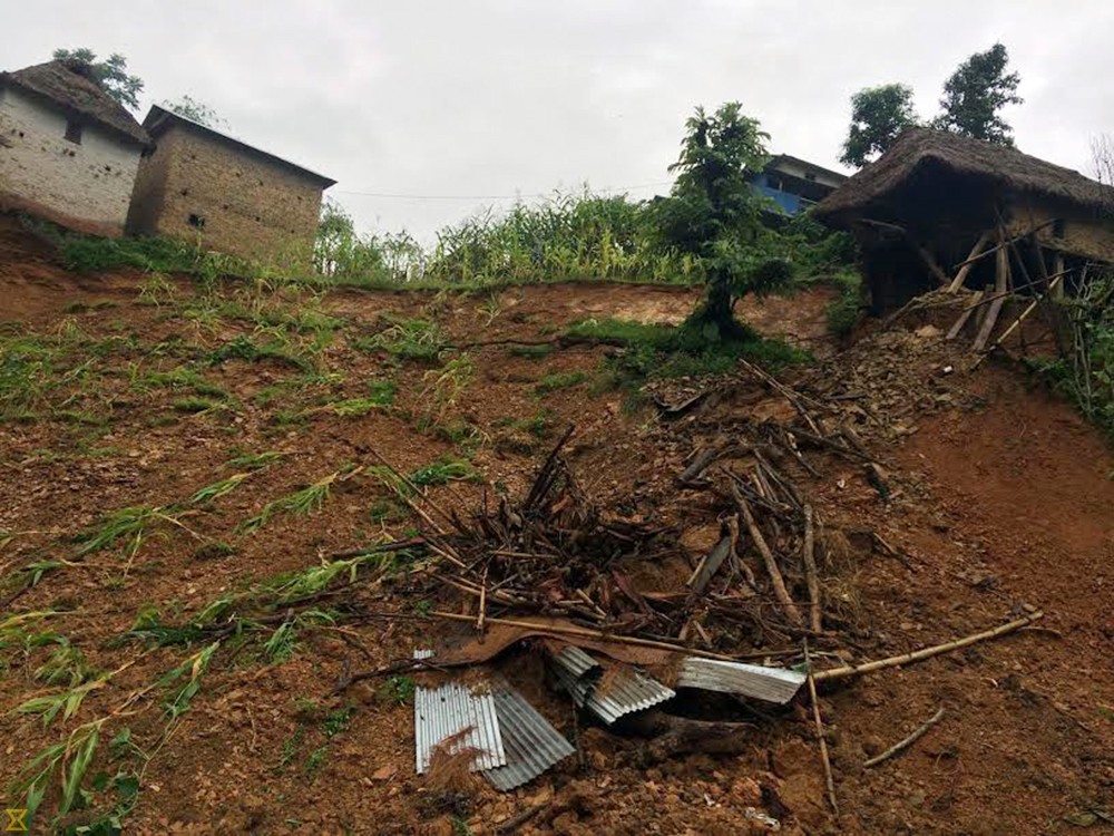 Locals at risk of landslide in Tamadi, Syangja