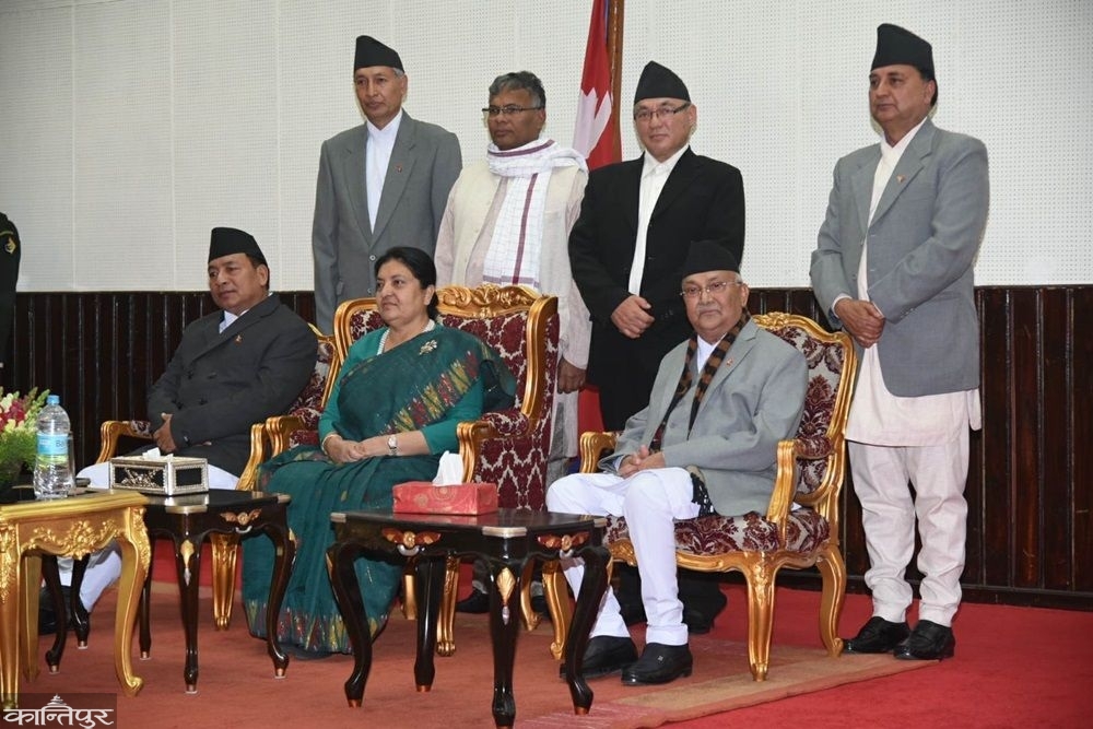 PM Oli inducts four ministers in his Cabinet