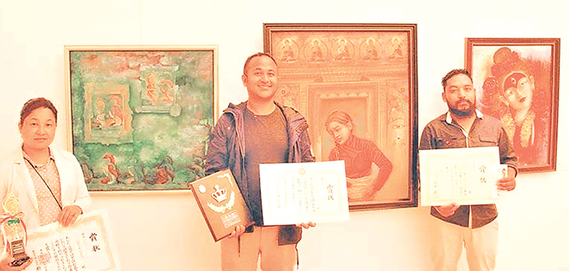 Three Nepali artists felicitated in Japan