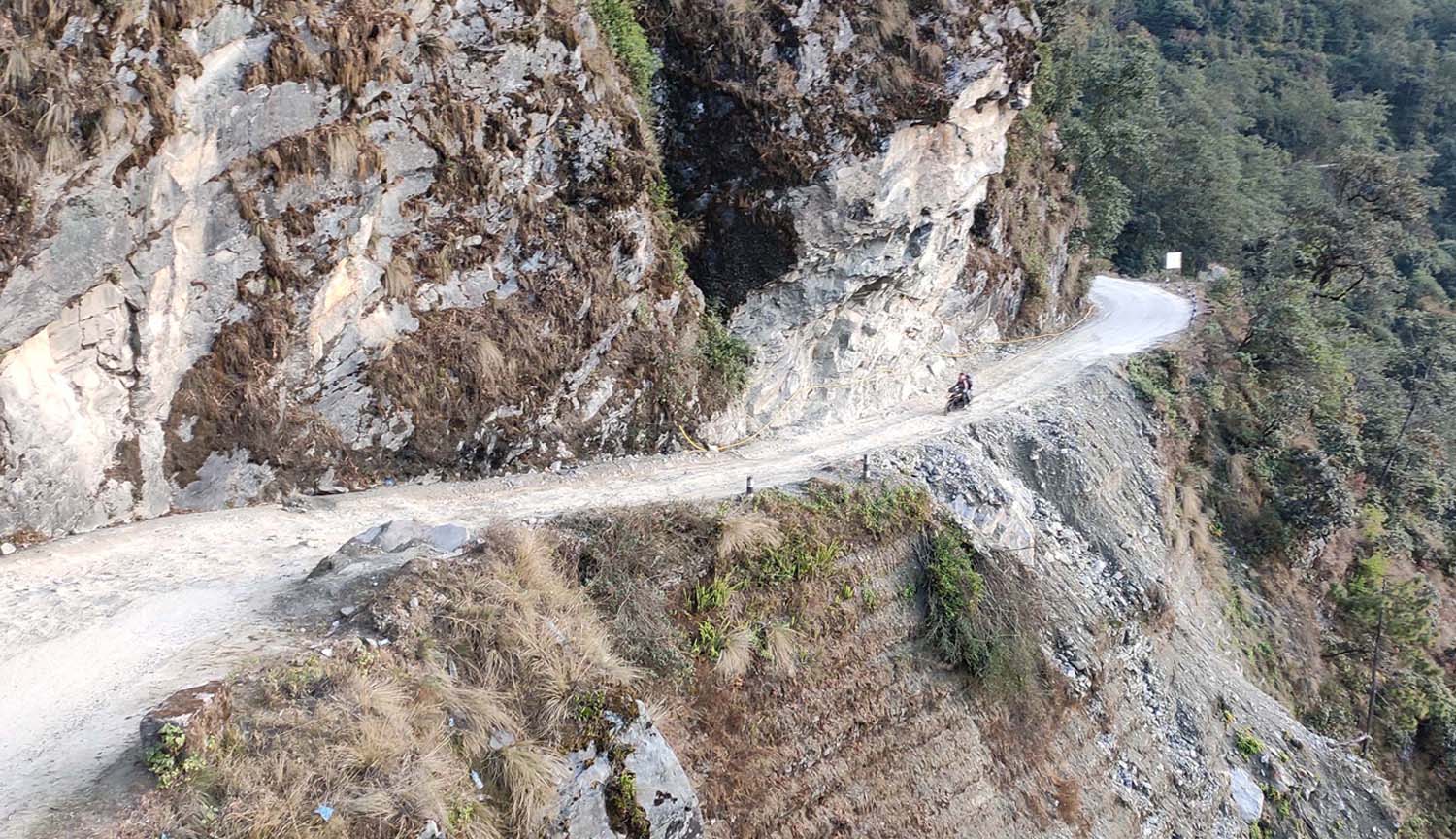 Syaubari-Dhunche-Syaphru section of Pasang Lhamu Highway in dilapidated ...