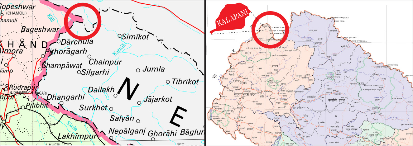 Nepal India Border Dispute Map India's New Political Map Places Disputed Territory Of Kalapani Inside Its  Own Borders