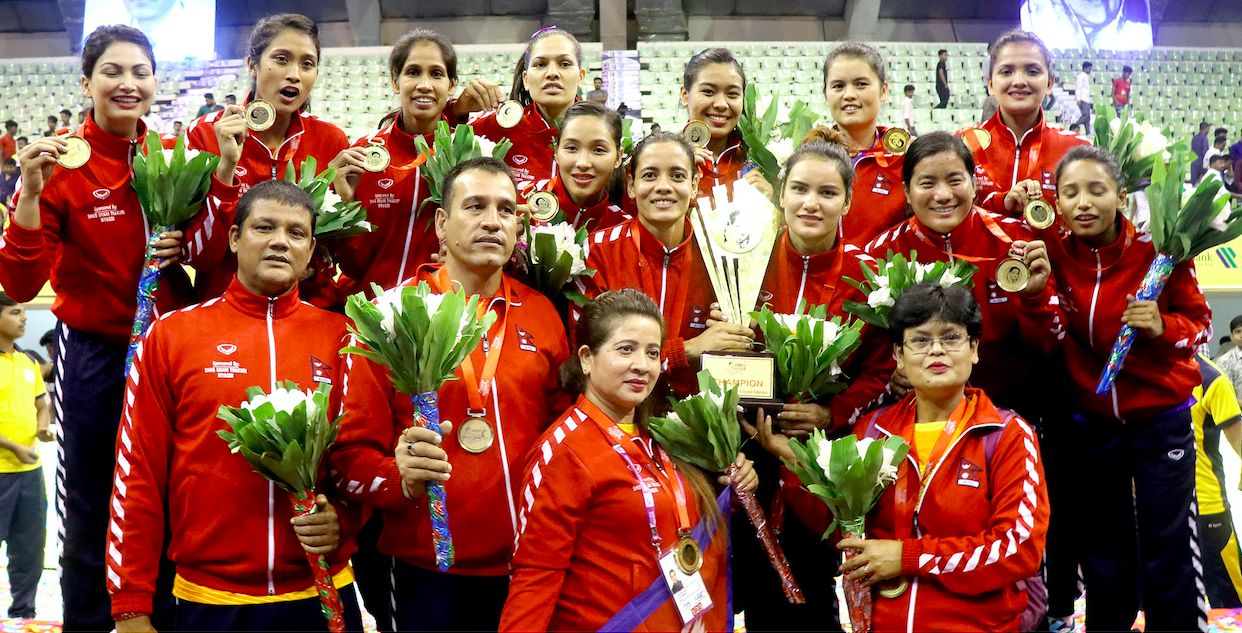 Nepal’s invincible ladies lift historic volleyball trophy