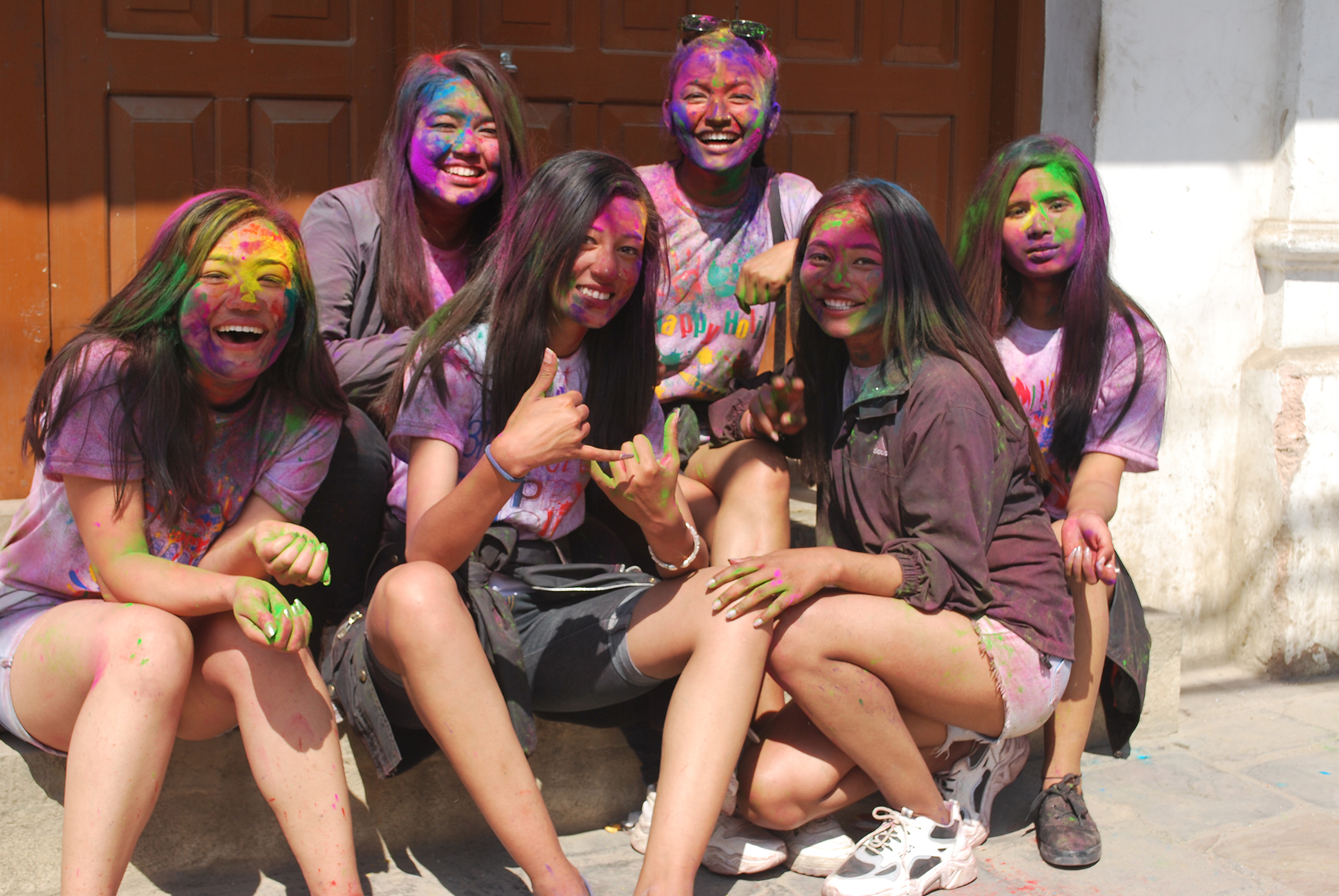 Revellers celebrate Holi in Kathmandu