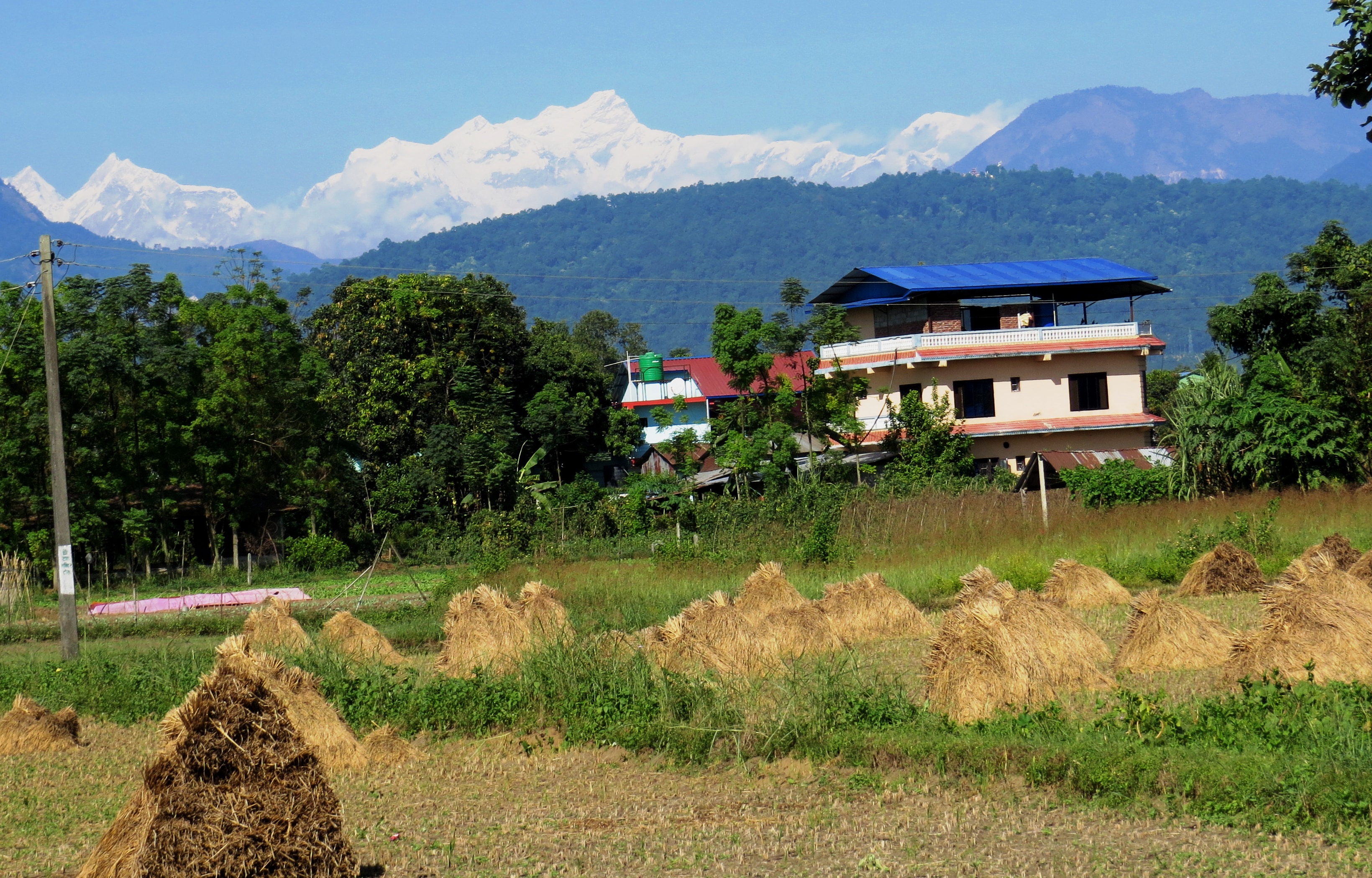 Snow-capped mountains as seen from Chitwan