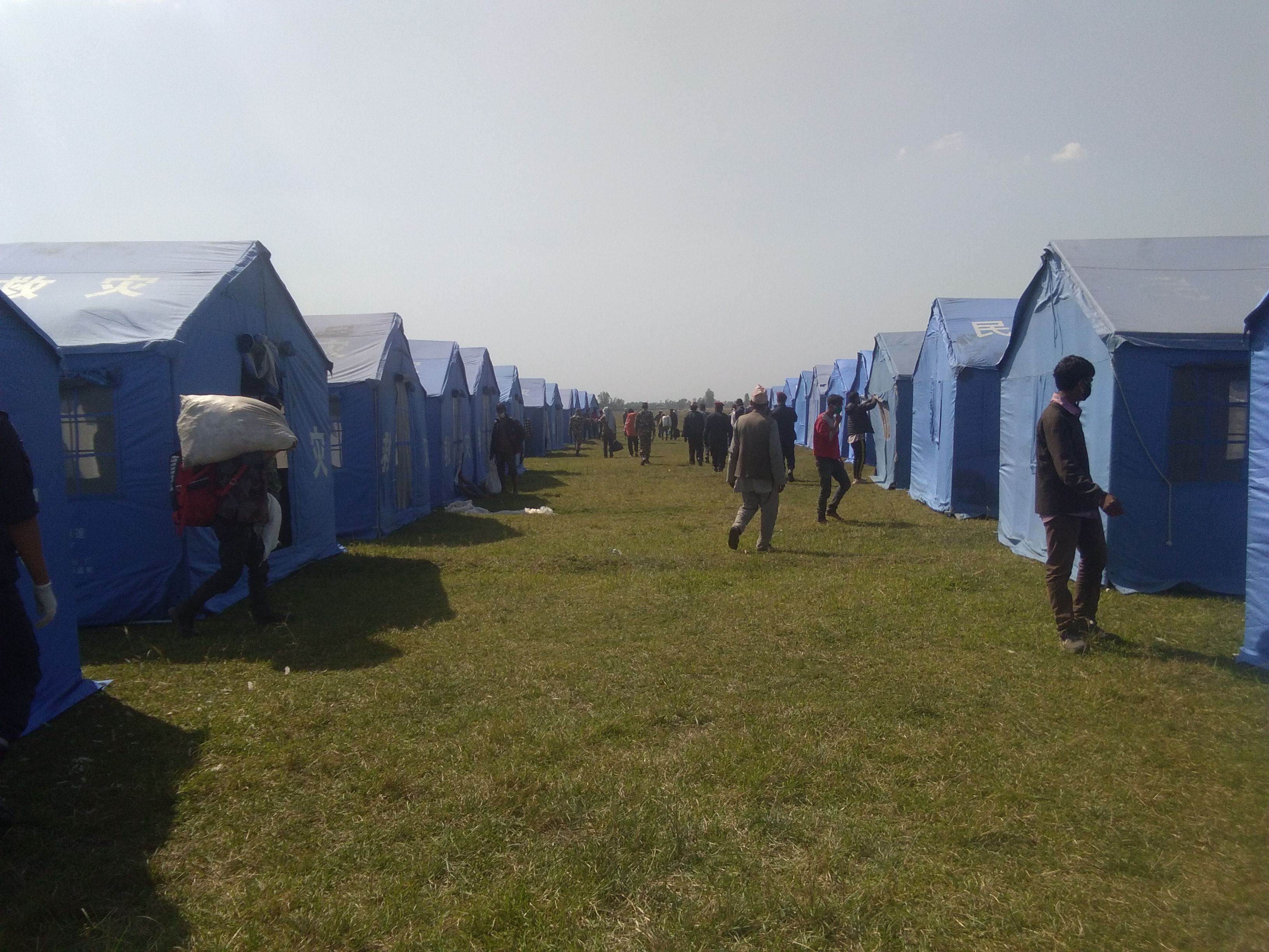 Temporary quarantine facility built on no man’s land to keep more than