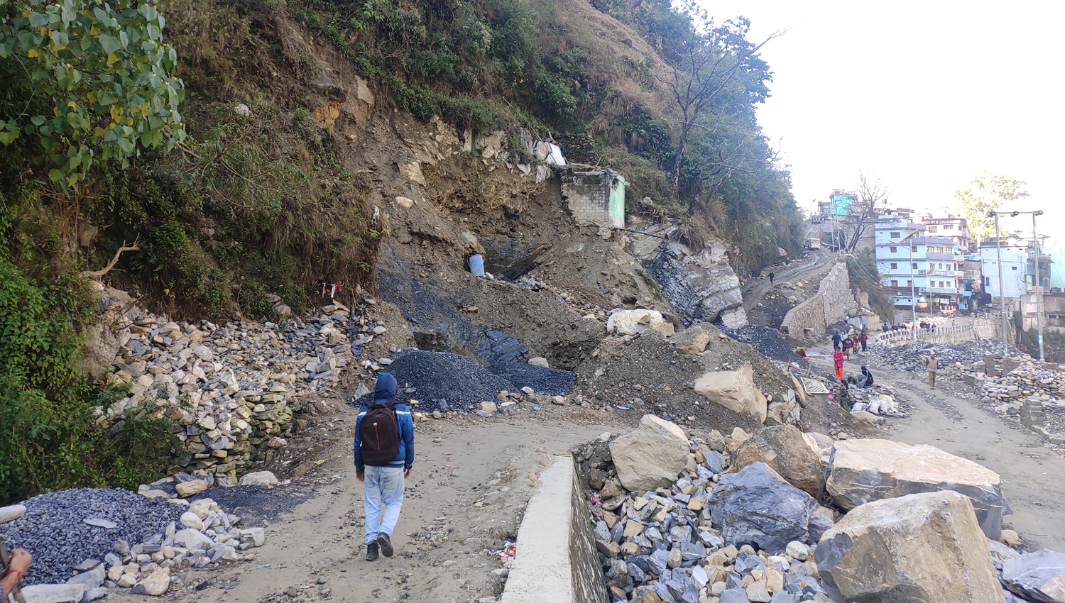 Ignoring risks of flood, locals are constructing houses at the banks of