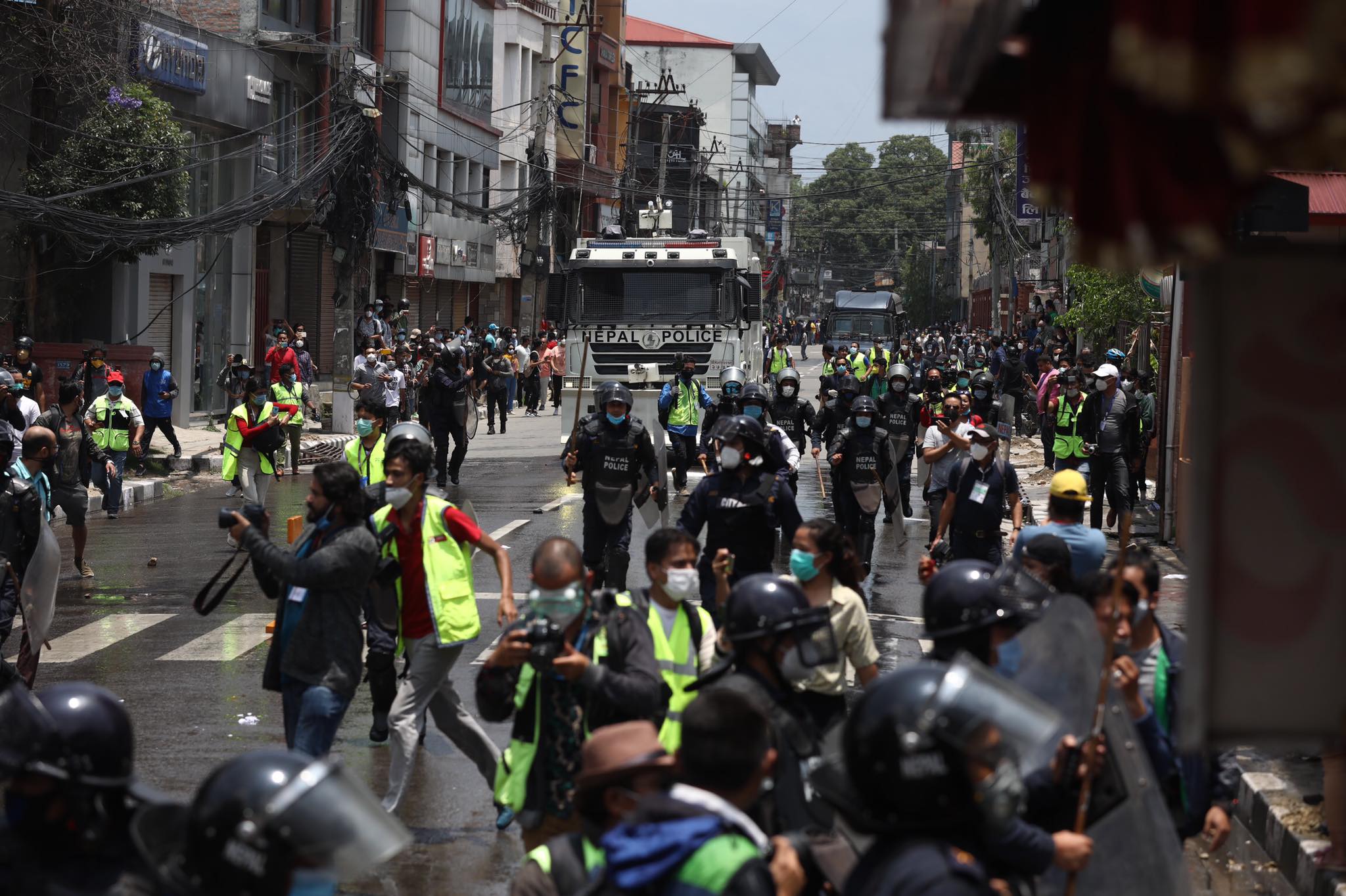Police use teargas, water cannons to disperse protesters