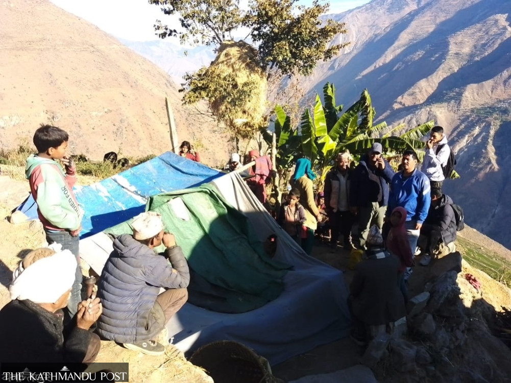 50 families in Bajura were forced to live under tents after the earthquake
