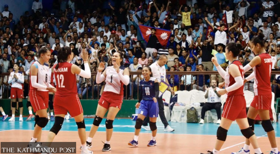 ネパール女子バレーボールチームがインドに歴史的な勝利