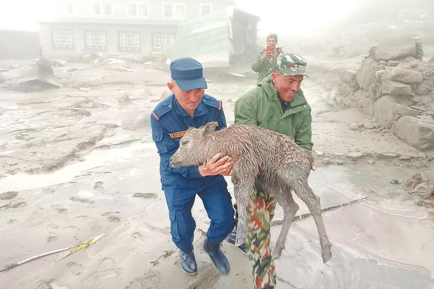 Rare flood destroys 20 houses, a school and a clinic in Everest village