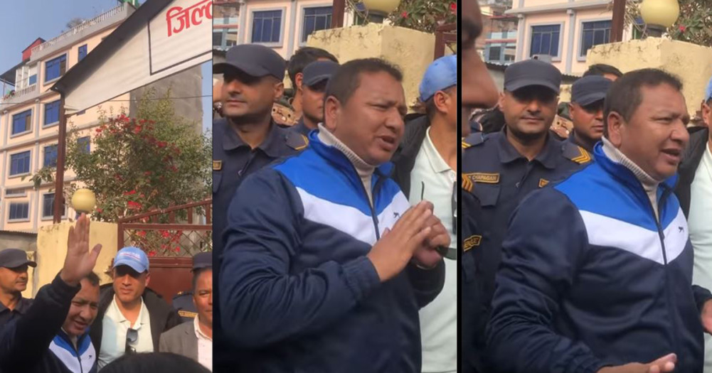 Cooperative fraud accused Dev Kumar Nepali addresses victims while in ...