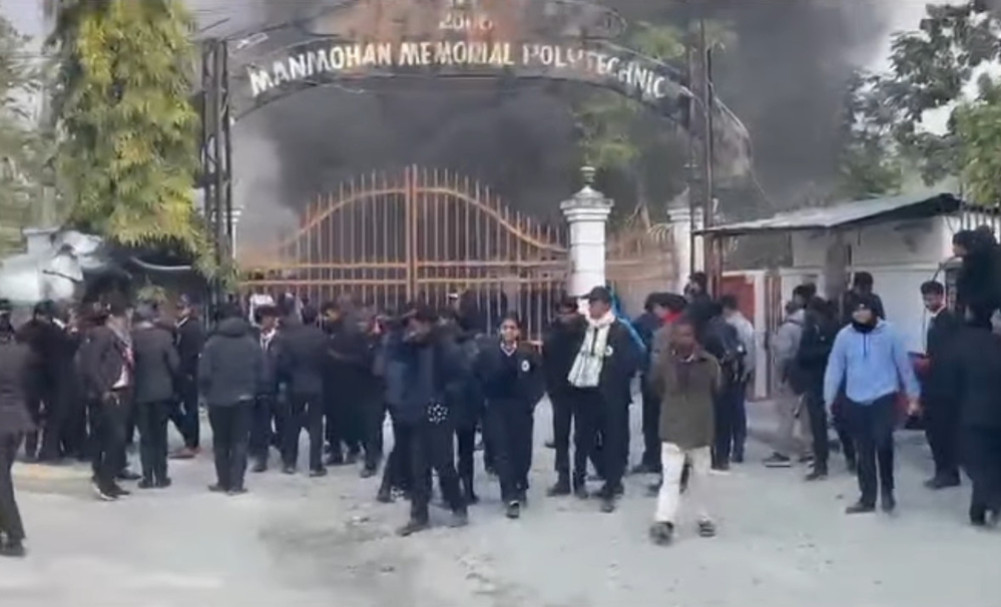 Students protest against suspension over harassment allegation at Manmohan Technical University