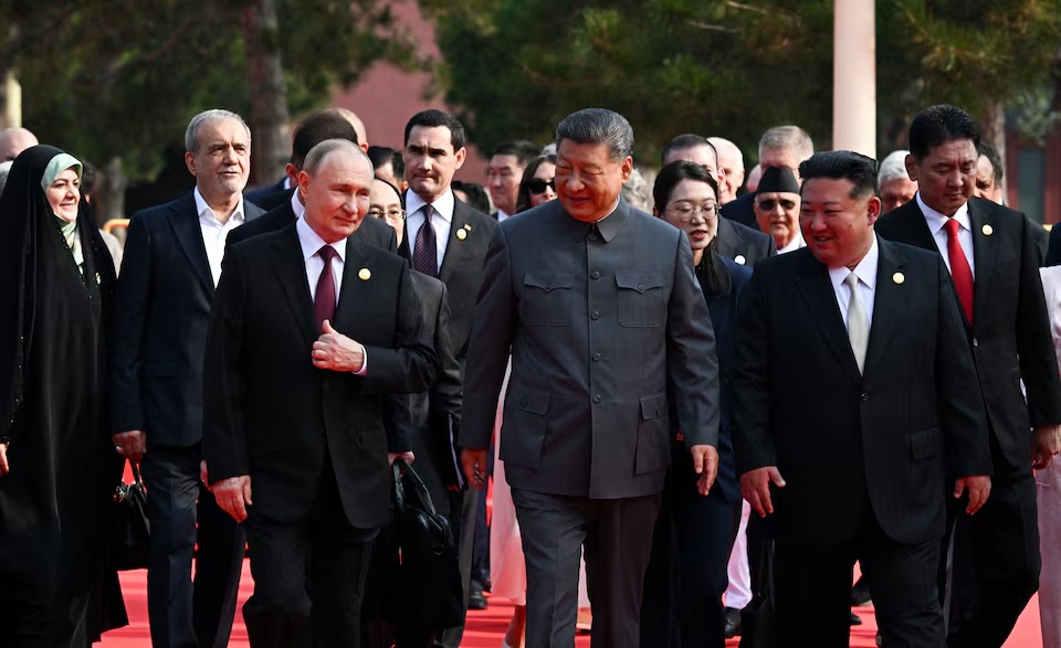 Who were the foreign leaders at China’s military parade?